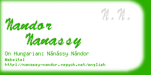 nandor nanassy business card